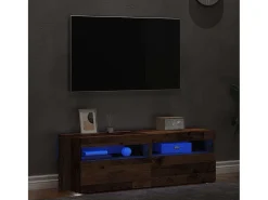 Muebles de TV con luces LED 2 uds madera ingeniería envejecida