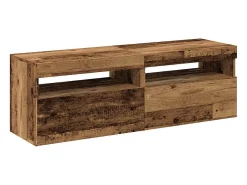 Muebles de TV con luces LED 2 uds madera ingeniería envejecida