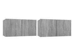 Muebles para TV colgantes 2 uds madera gris Sonoma 60x30x30 cm