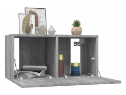 Muebles para TV colgantes 2 uds madera gris Sonoma 60x30x30 cm