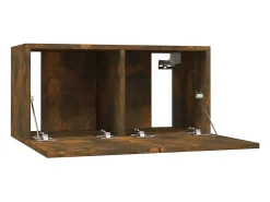 Muebles para TV colgantes 3 uds roble ahumado 60x30x30 cm