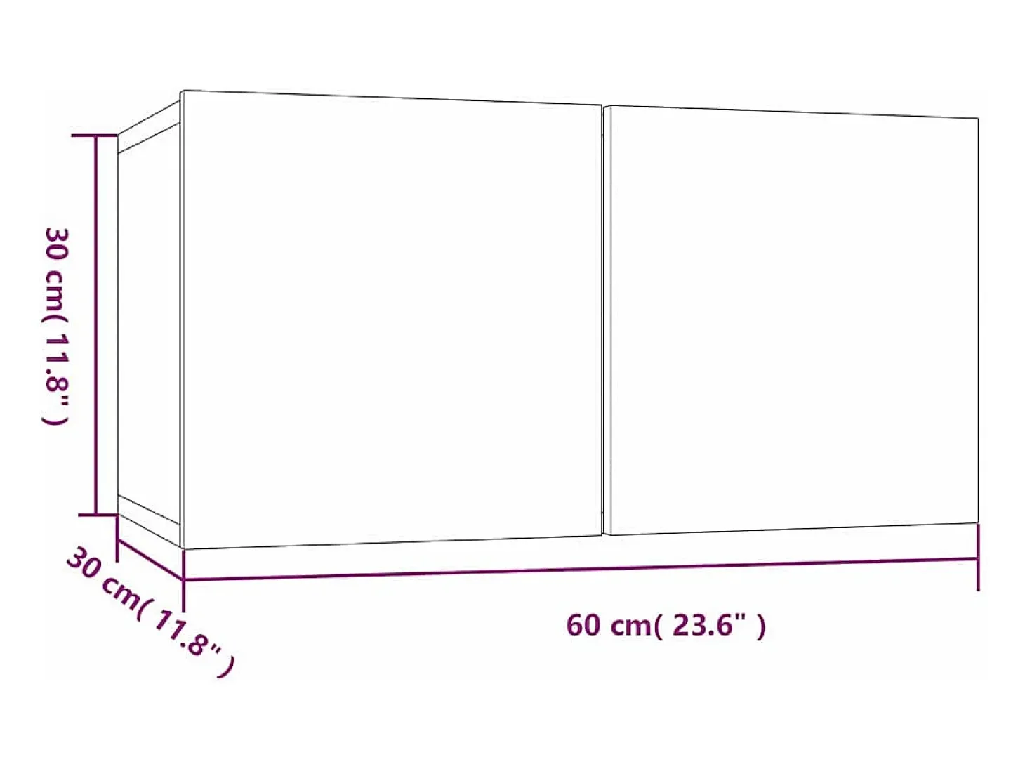 Muebles para TV colgantes 3 uds roble ahumado 60x30x30 cm