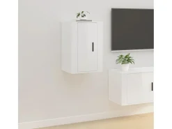 Muebles para TV de pared 2 uds blanco brillante 40x34,5x60 cm ES66742