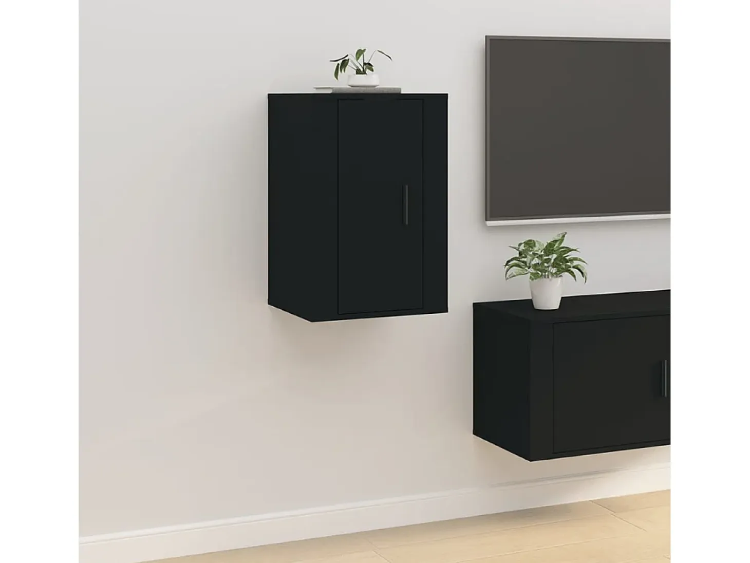 Muebles para TV de pared 2 uds negro 40x34,5x60 cm ES60793