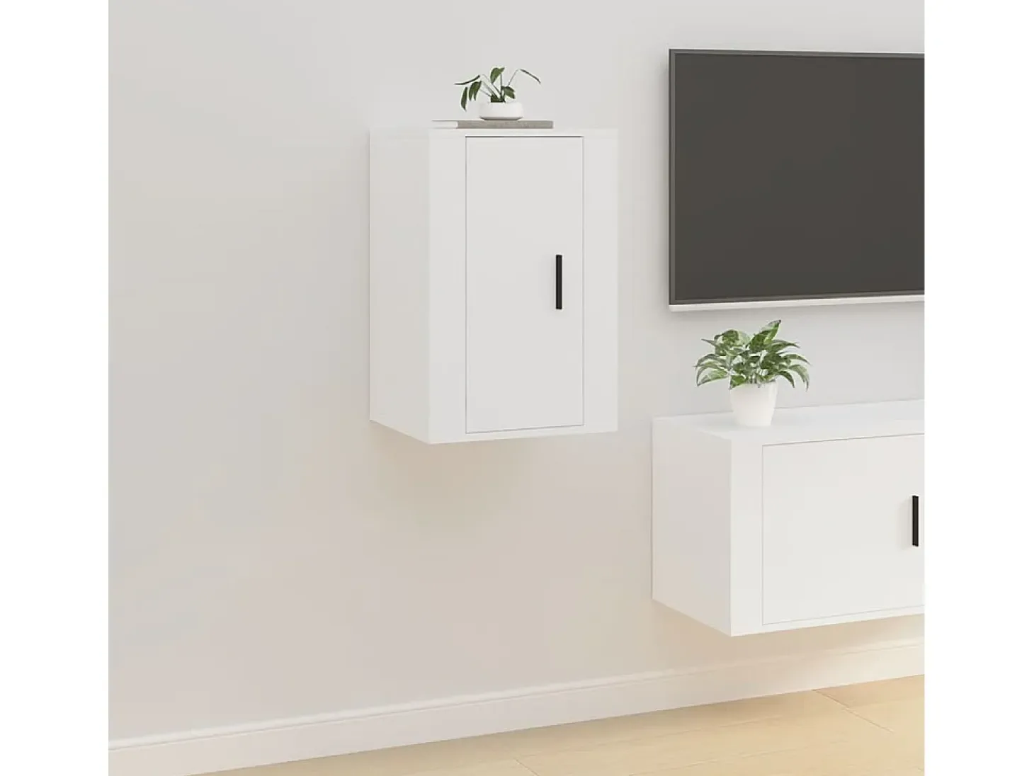 Muebles para TV de pared 2 uds blanco 40x34,5x60 cm ES95095