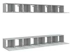 Muebles TV 8 uds madera contrachapada gris Sonoma 60x30x30 cm