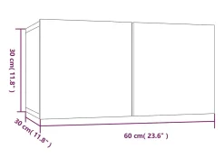 Muebles TV 8 uds madera contrachapada gris Sonoma 60x30x30 cm