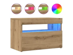 Muebles TV con luces LED 2 uds madera ingeniería roble artisan