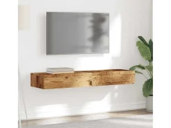 Muebles TV con luces LED 2 uds madera envejecida 60x35x15,5 cm