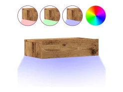 Muebles TV con luces LED 2 uds madera envejecida 60x35x15,5 cm