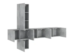 Muebles TV de pared 5 pzas madera ingeniería gris hormigón ES38357
