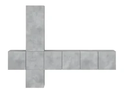 Muebles TV de pared 5 pzas madera ingeniería gris hormigón ES38357