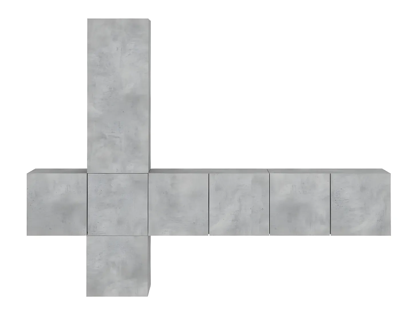 Muebles TV de pared 5 pzas madera ingeniería gris hormigón ES38357