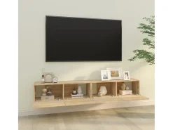 Muebles TV de pared 2 uds madera ingeniería roble 100x30x30 cm ES27414