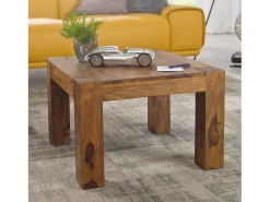 MUMBAI madera maciza sheesham de 60 cm de ancho mesa de salón diseño mesa auxiliar estilo casa de campo marrón oscuro
