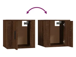 Murk Mueble para TV de pared roble marrón 40x34,5x40 cm