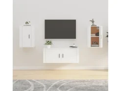 Murk Muebles para TV de pared 2 uds blanco 40x34,5x60 cm
