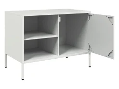 Neris Muebles de TV 2 piezas acero blanco 68x39x50,5 cm