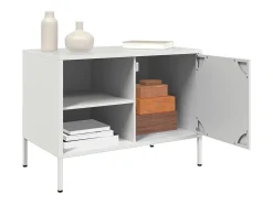 Neris Muebles de TV 2 piezas acero blanco 68x39x50,5 cm