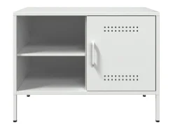 Neris Muebles de TV 2 piezas acero blanco 68x39x50,5 cm