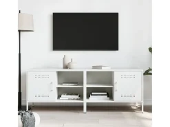 Neris Muebles de TV 2 piezas acero blanco 68x39x50,5 cm