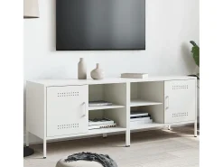 Neris Muebles de TV 2 piezas acero blanco 68x39x50,5 cm