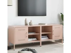 Neris Muebles de TV 2 piezas acero rosa 68x39x50,5 cm