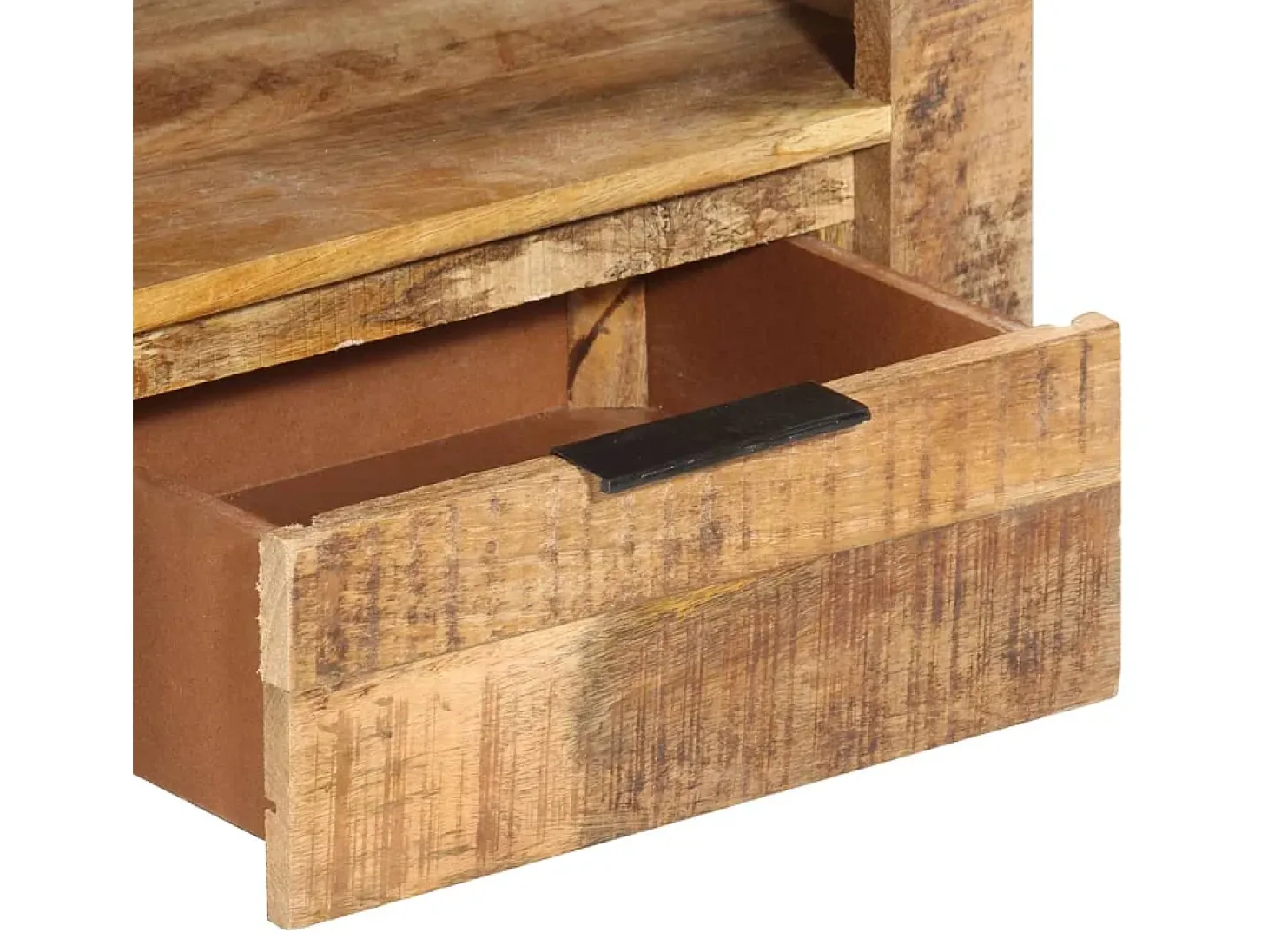 Nolan Mueble para TV de madera maciza de mango rugosa 110x30x40 cm
