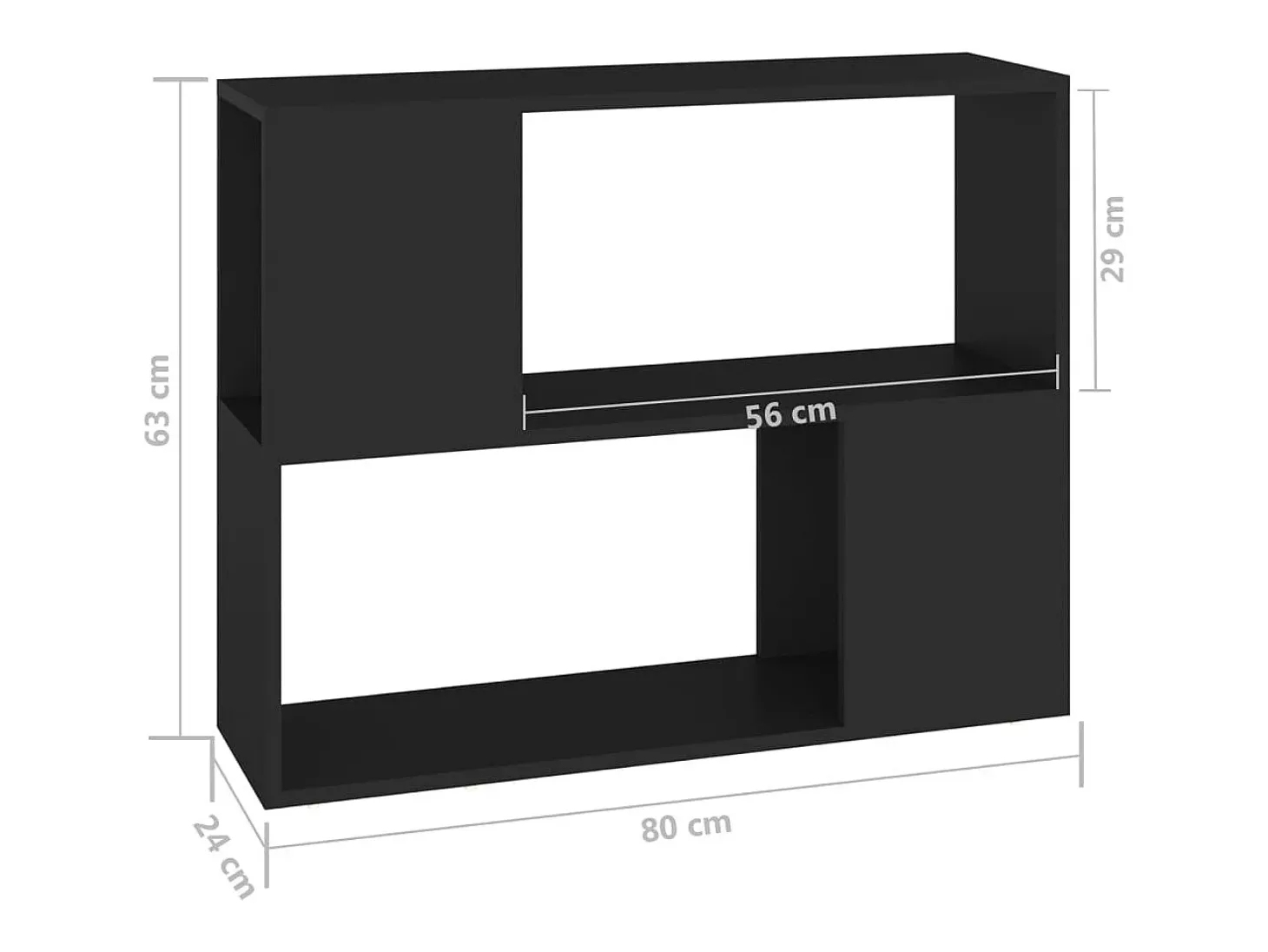 Norman Mueble para TV madera contrachapada negro 80x24x63 cm
