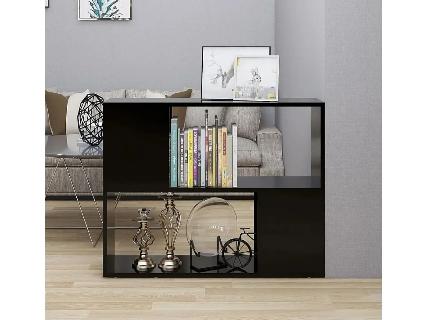 Norman Mueble para TV madera contrachapada negro 80x24x63 cm