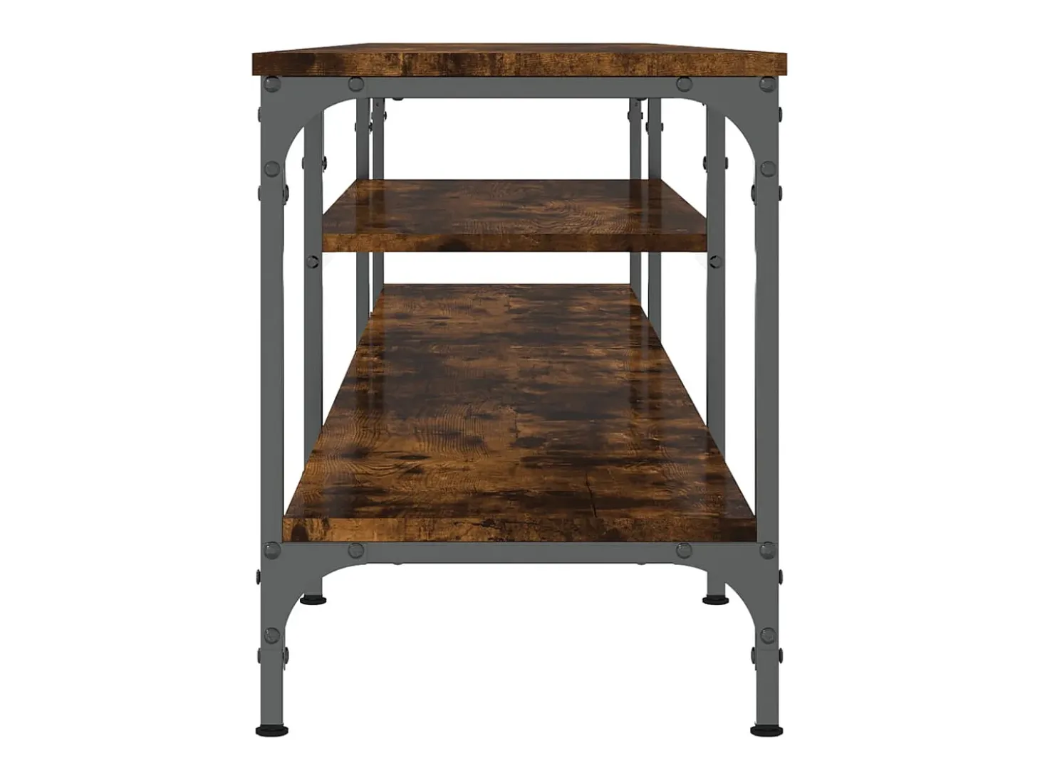 Numa Mueble TV madera ingeniería y erro roble ahumado 201x35x45 cm