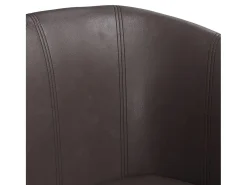 Nykøbing Mors Sillón con taburete cuero sintético marrón