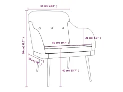 Nylra Sillón de tela gris taupe 63x76x80 cm