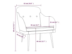 Nylra Sillón de tela negro 63x76x80 cm