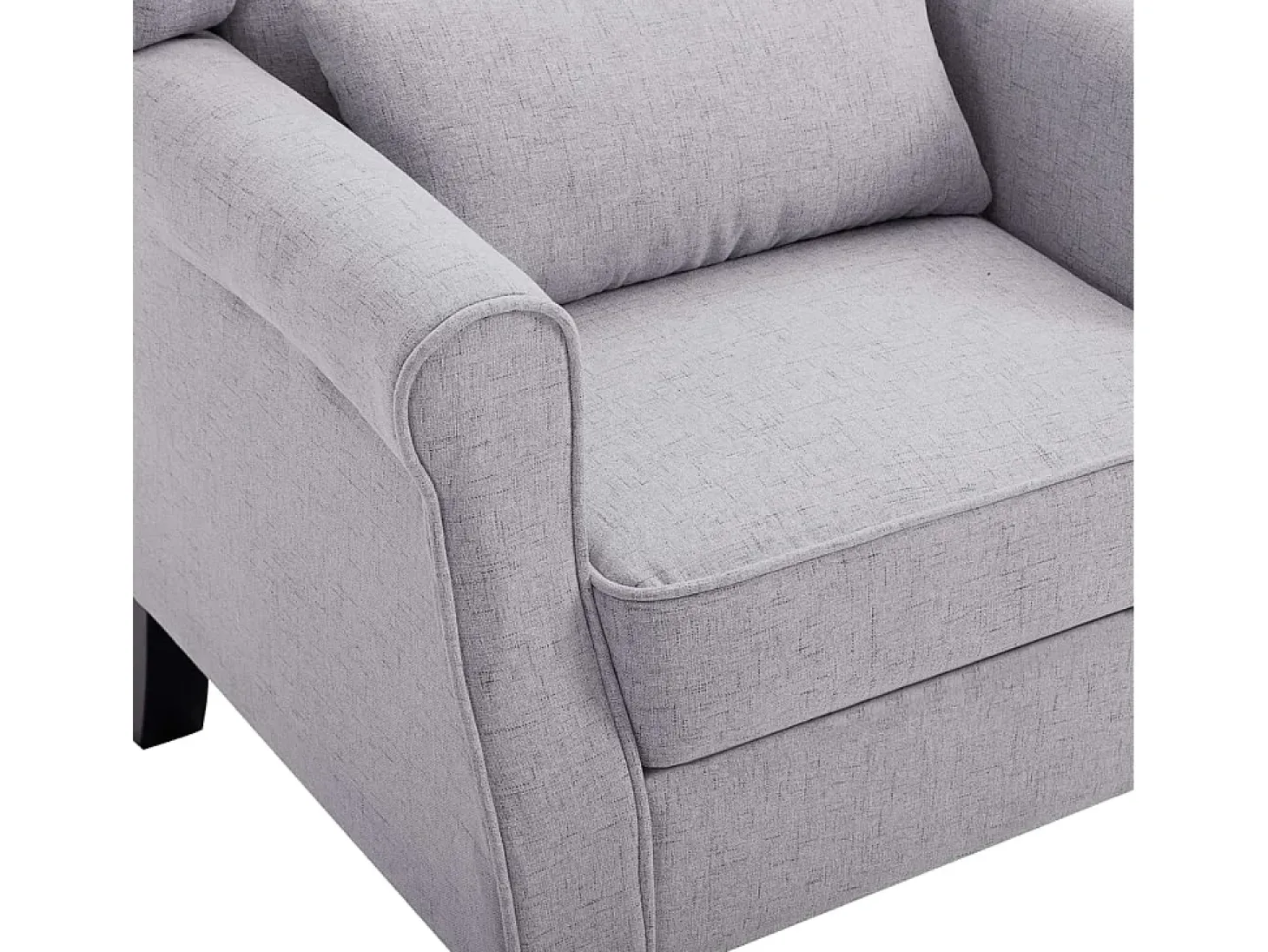 Ovrik Sillón de tela gris claro