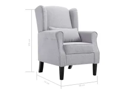 Ovrik Sillón de tela gris claro