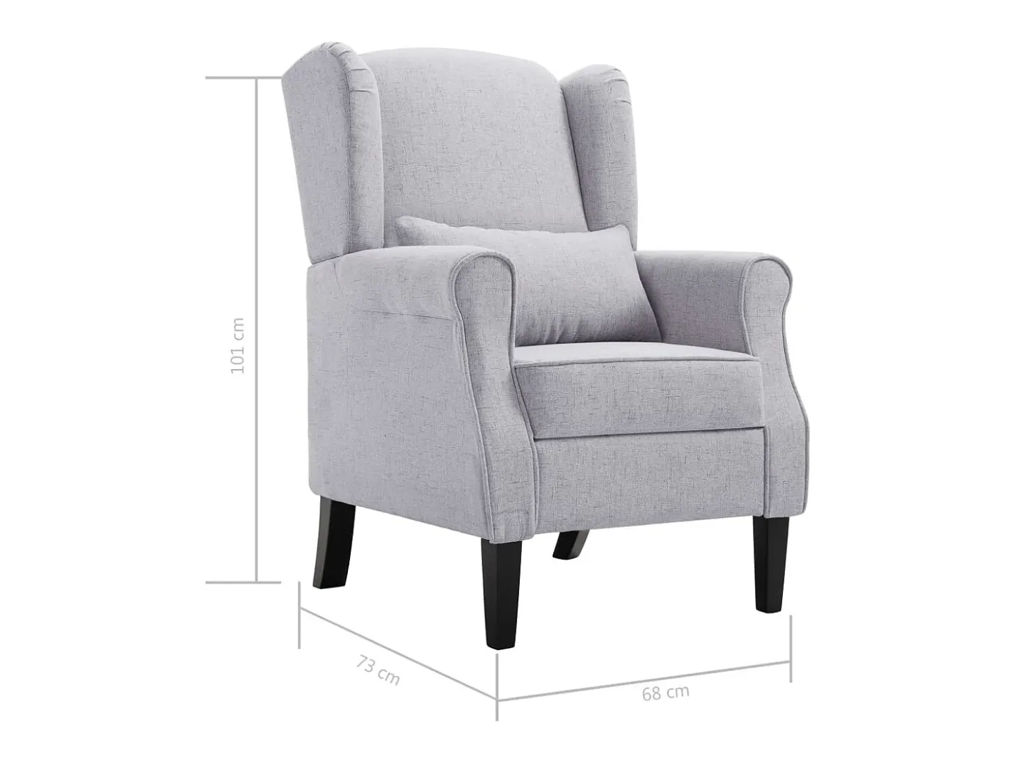 Ovrik Sillón de tela gris claro
