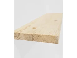 Pack 2 estanterías de madera maciza flotante natural 60x3,2x20cm - MELVA - DECOWOOD