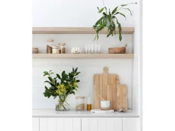 Pack 2 estanterías de madera maciza flotante natural 60x3,2x20cm - MELVA - DECOWOOD