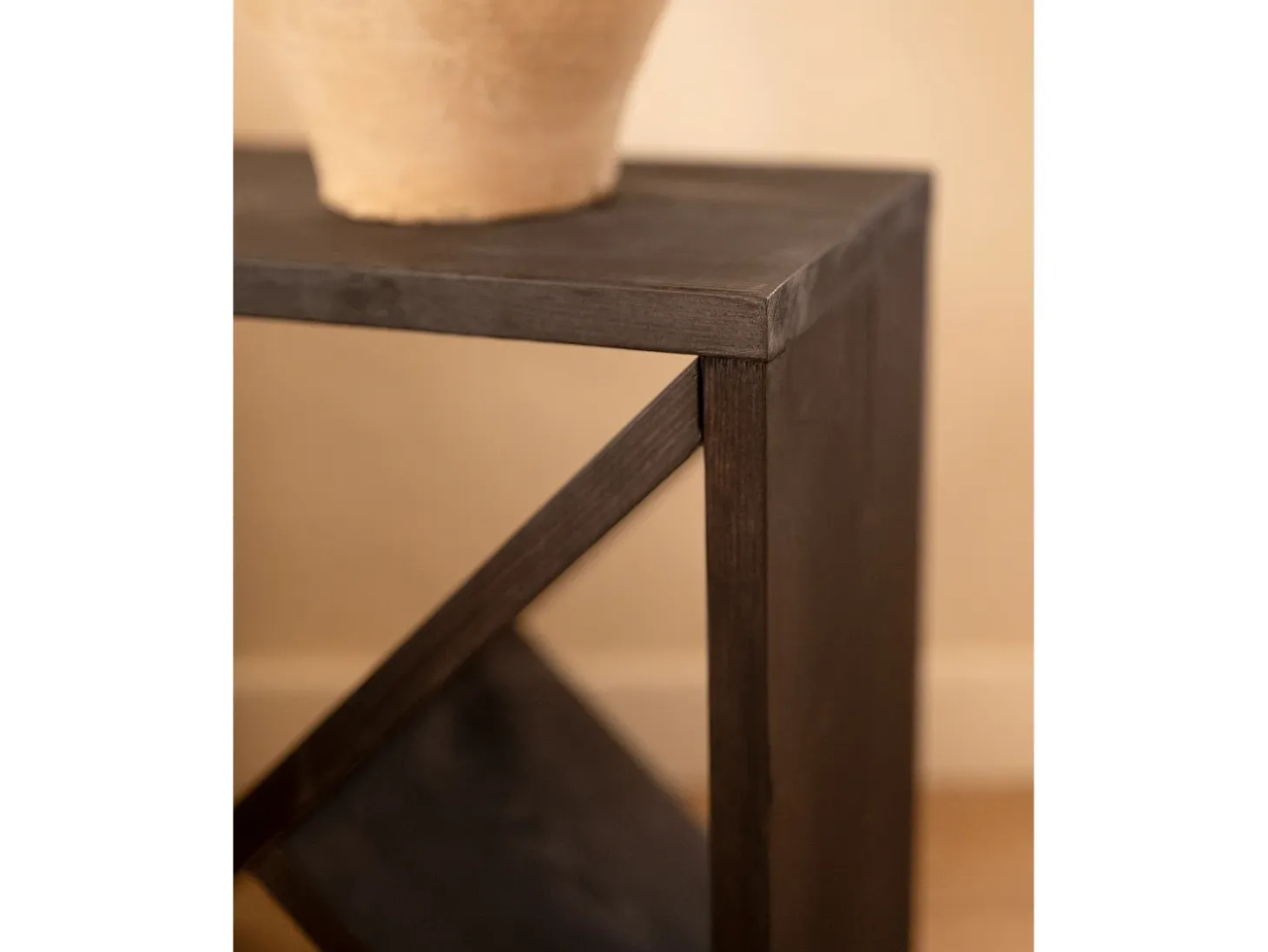 Pack 2 mesitas de madera maciza en tono negro de 50x50cm - STOKE - DECOWOOD