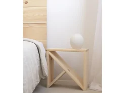 Pack 2 mesitas de madera maciza en tono natural de 40x40cm - STOKE - DECOWOOD