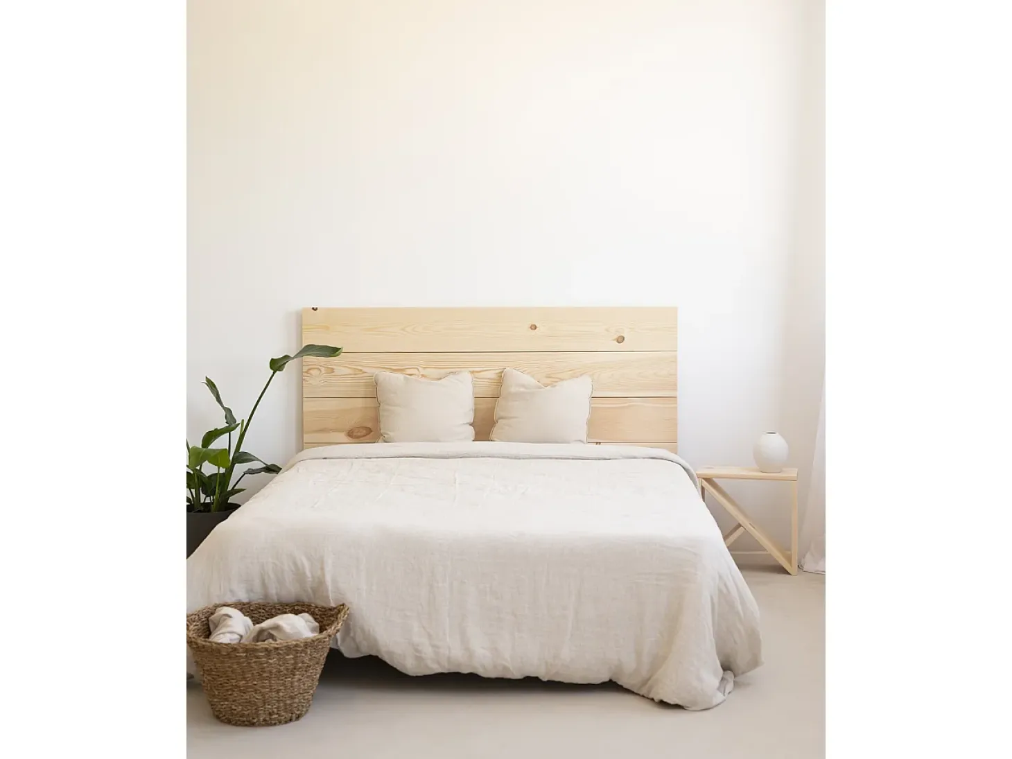 Pack 2 mesitas de madera maciza en tono natural de 40x40cm - STOKE - DECOWOOD