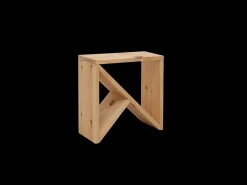 Pack 2 mesitas de madera maciza en tono natural de 40x40cm - STOKE - DECOWOOD