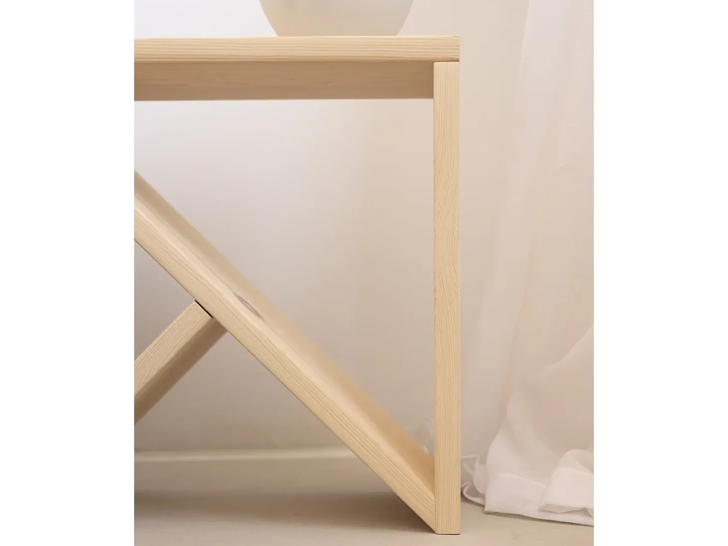 Pack 2 mesitas de madera maciza en tono natural de 40x40cm - STOKE - DECOWOOD
