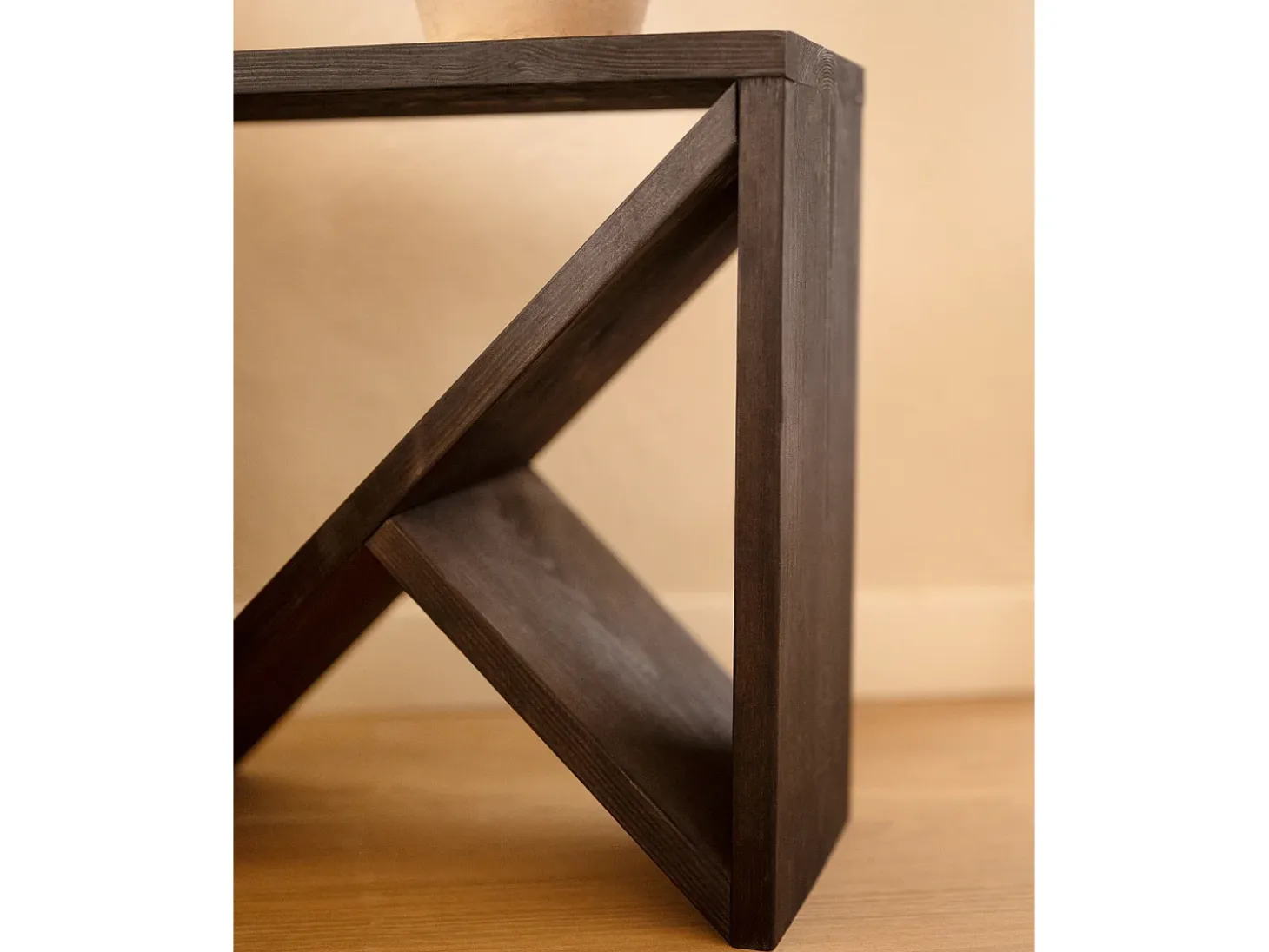 Pack 2 mesitas de madera maciza en tono negro de 40x40cm - STOKE - DECOWOOD