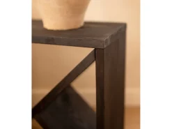 Pack 2 mesitas de madera maciza en tono negro de 40x40cm - STOKE - DECOWOOD