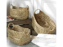 Pack de 3 cestas de jacinto de agua con asas