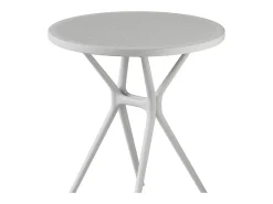 Pack de 2 mesas auxiliares de 75x65x65 cm de polipropileno en color blanco Gaia