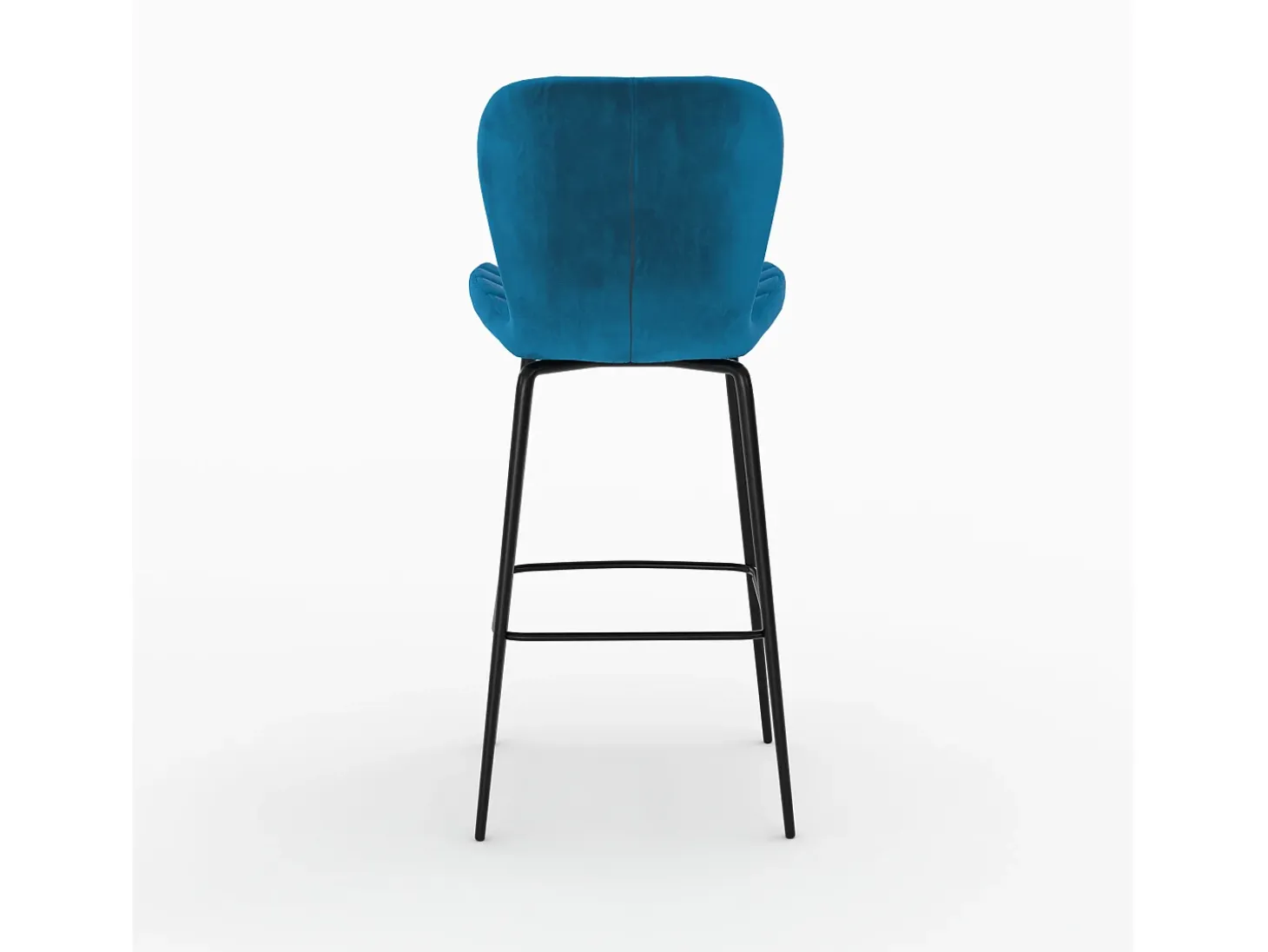 Pack de 4 sillas de bar de terciopelo amarillo y azul 75 cm - Mazzia