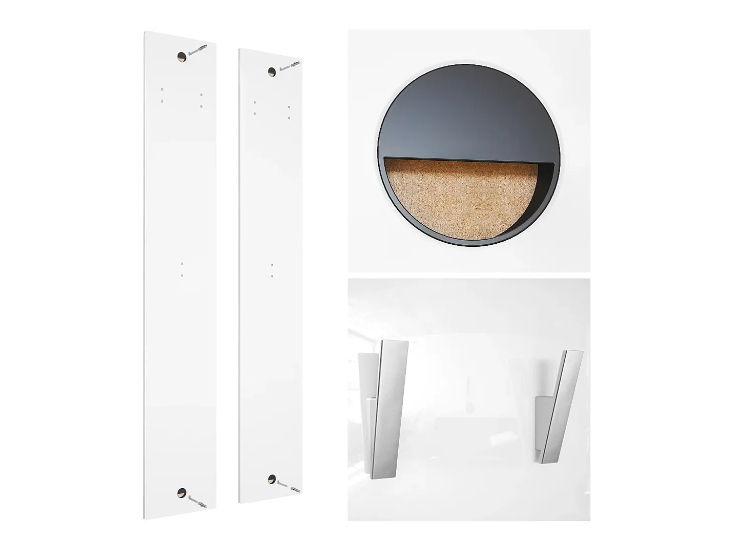 Panel de Pared 140, Hecho en Alemania, Panel Perchero con 2 Paneles, blanco mate (je 24 x 140 x 2 cm)